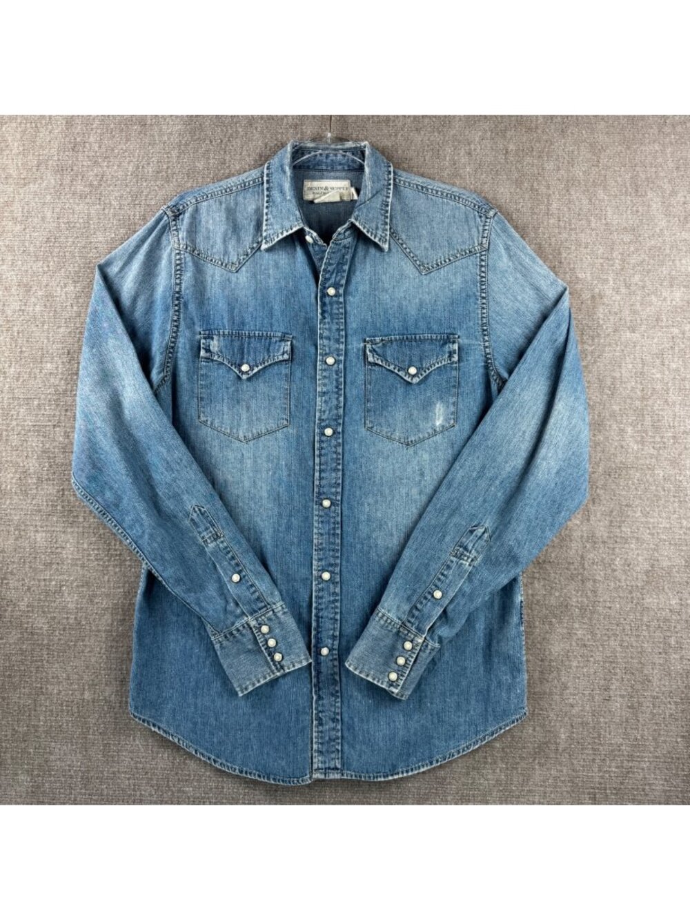 Denim Supply Ralph Lauren Pearl Snap Western Denim Shirt Mens M Western Rodeo
